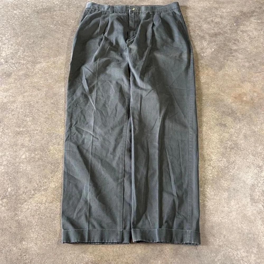 90s green pleated trousers